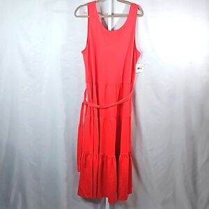 Falls Creek Coral Tiered Maxi Dress Size 1X NWT